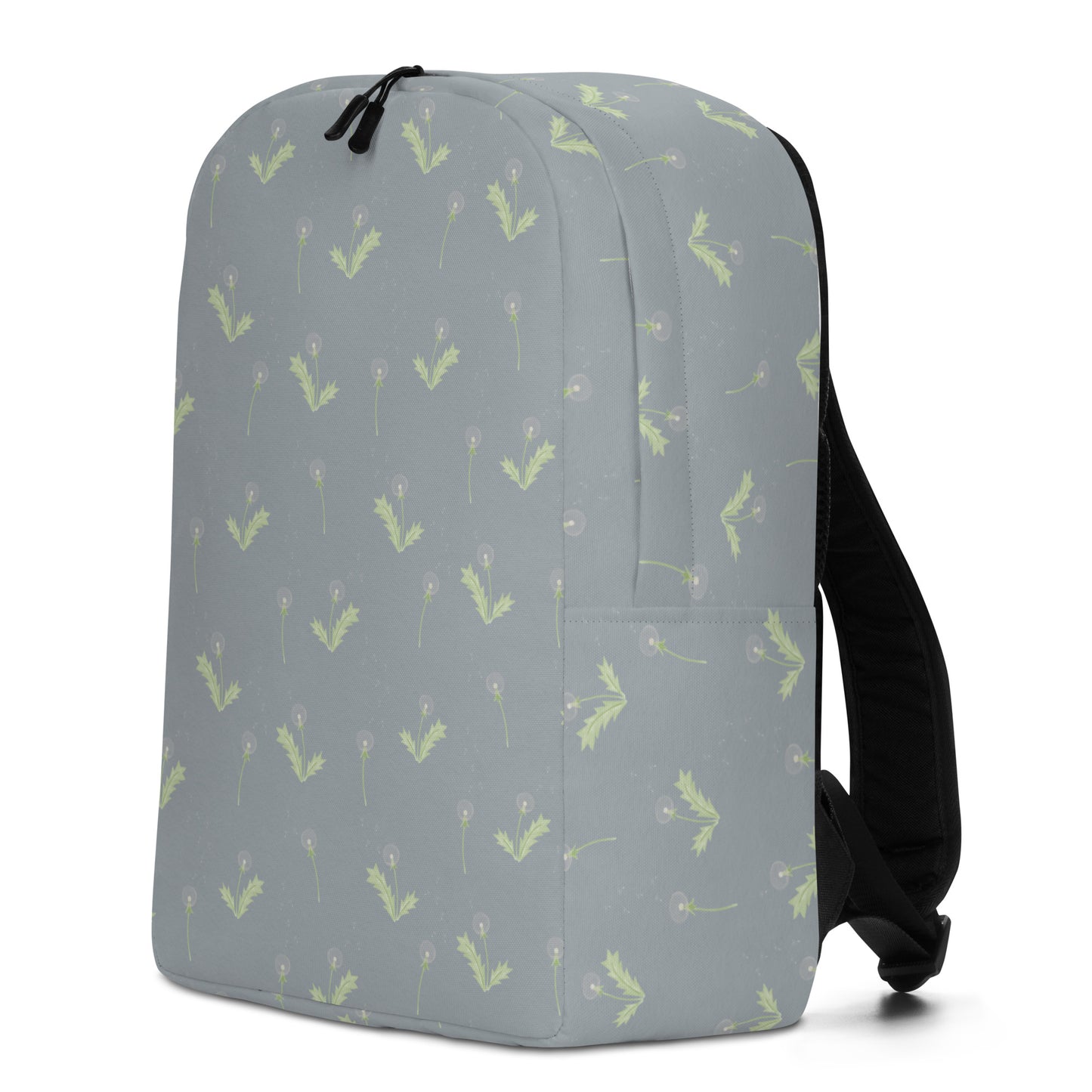 Minimalistischer Pusteblumen Rucksack mit seitlicher Ansicht