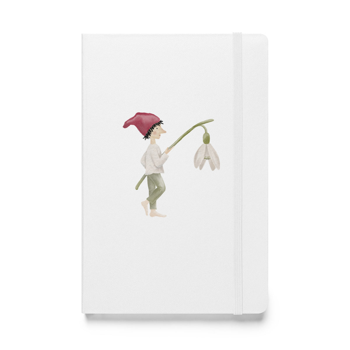 Notizbuch Zwerg mit Schneeglöckchen-Laterne als Hardcover