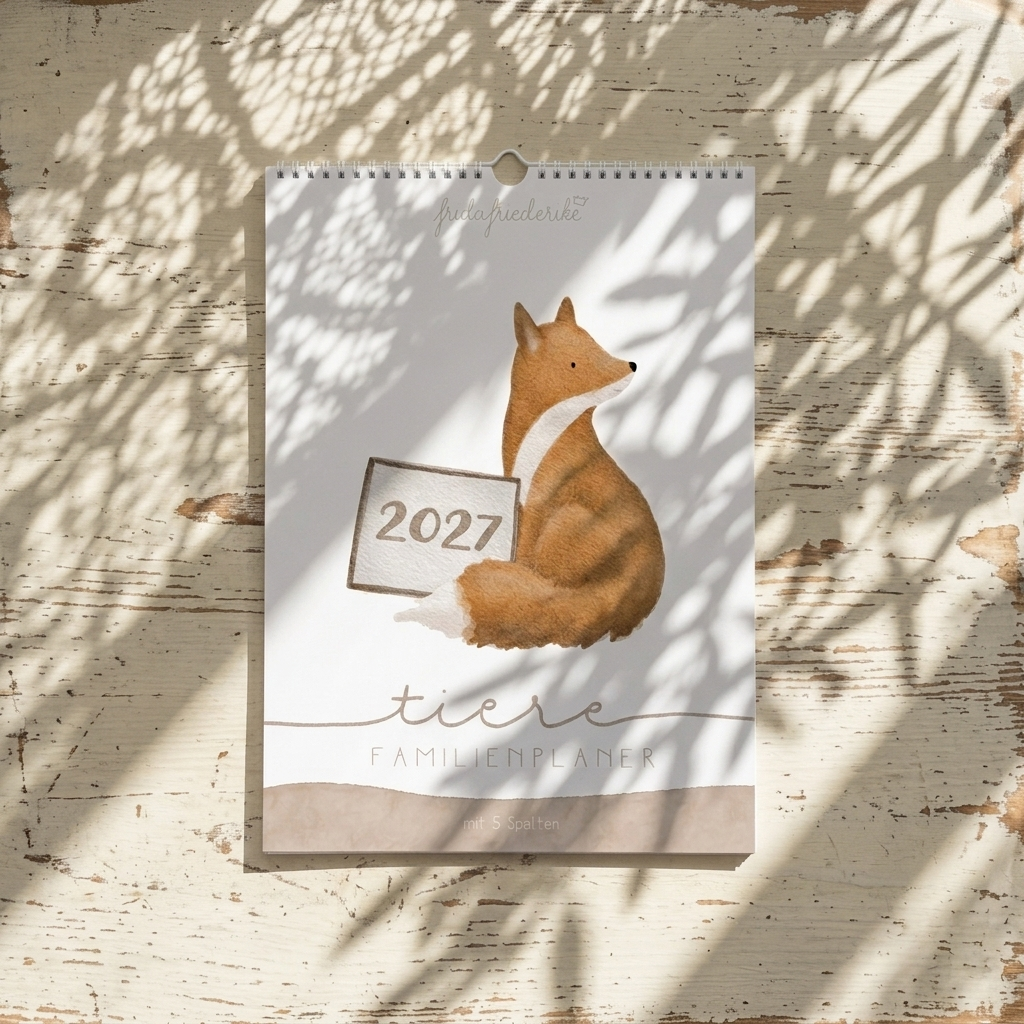 Familienplaner 2027 „Tiere“ – 3 oder 5 Spalten