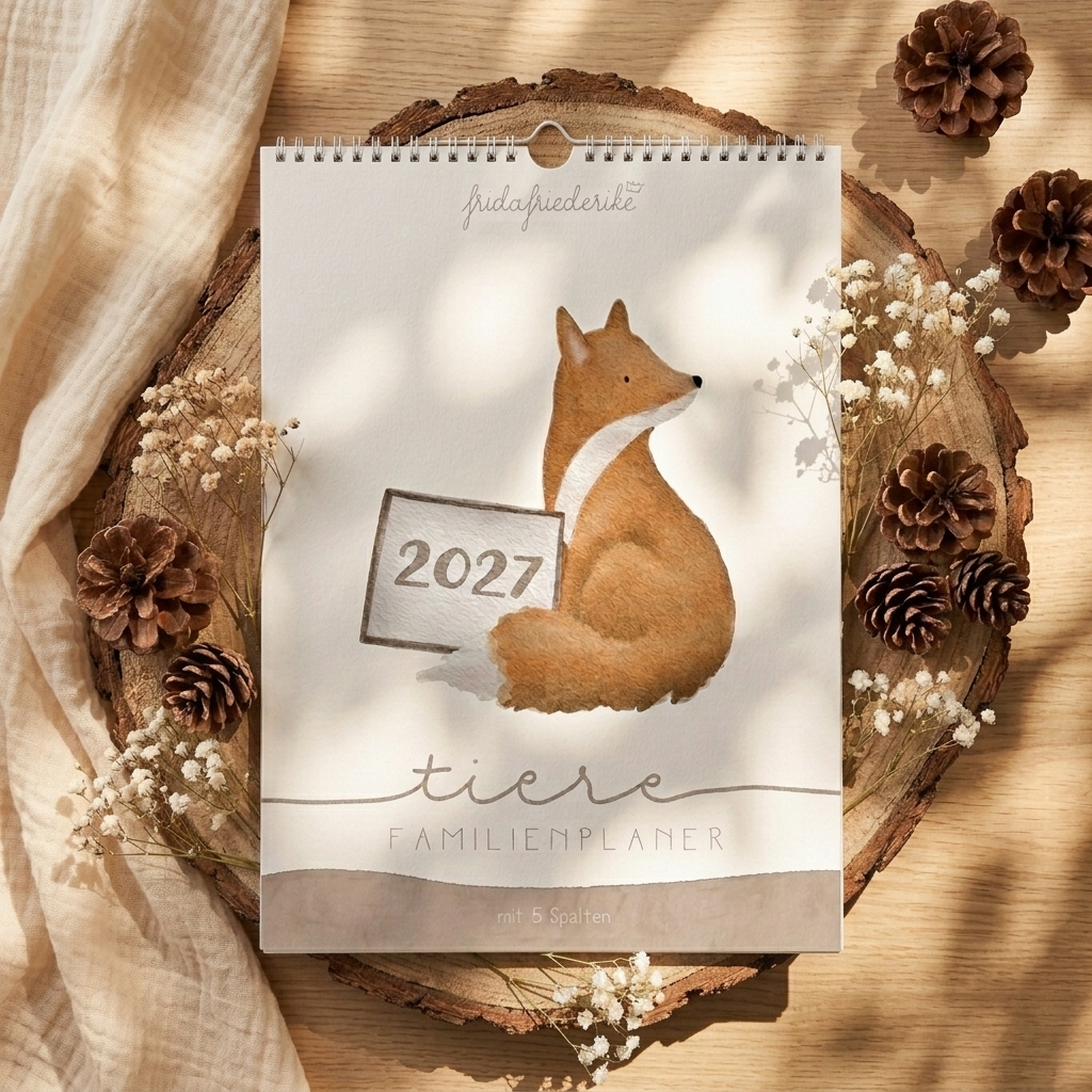Familienplaner 2027 „Tiere“ – 3 oder 5 Spalten