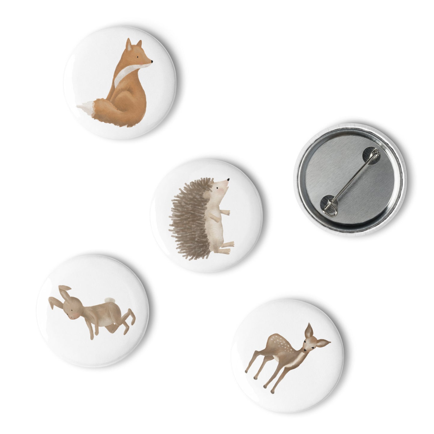 Button-Set Anstecker "zauberhafte Waldtiere" (5 Stück)