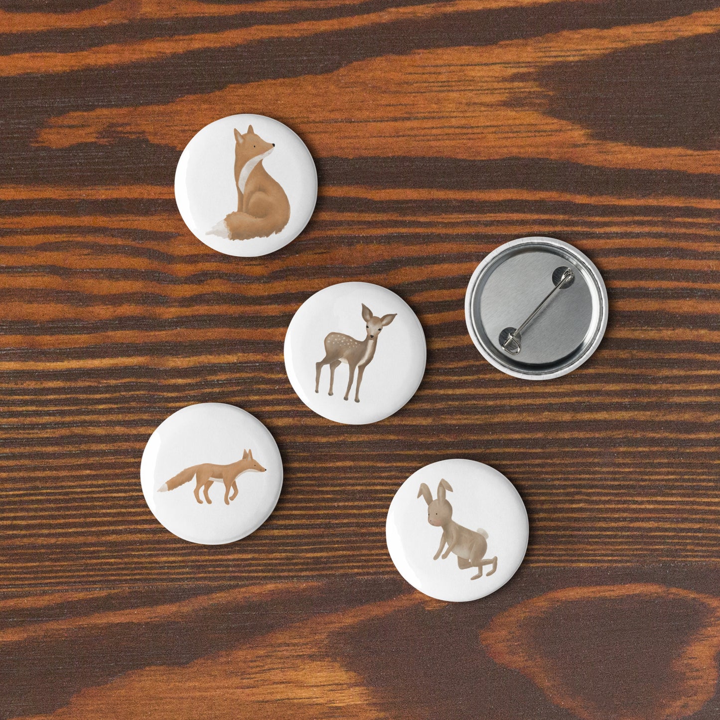 Button-Set Anstecker "zauberhafte Waldtiere" (5 Stück)