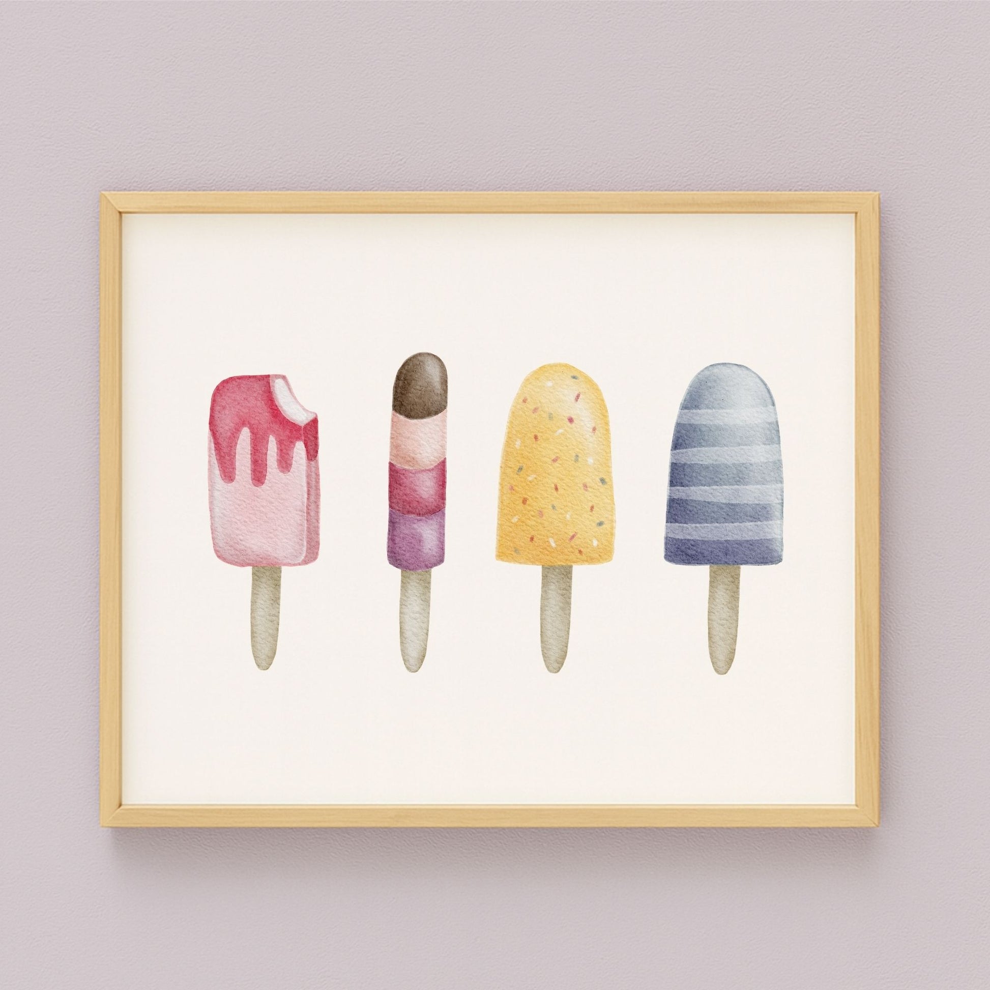 Sommerliches Eis am Stiel Poster als Wandbild im Kinderzimmer