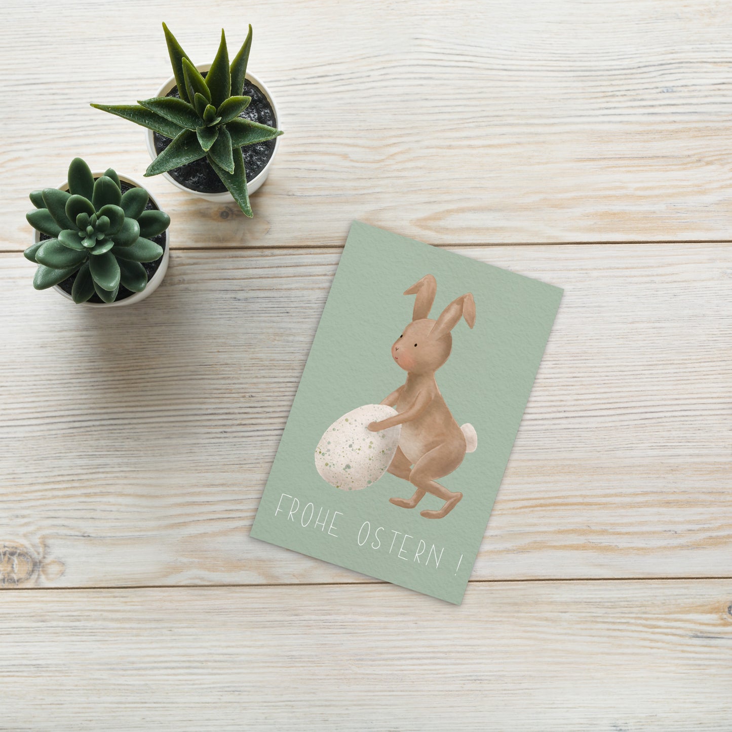 Postkarte "Hasengrüße zu Ostern“