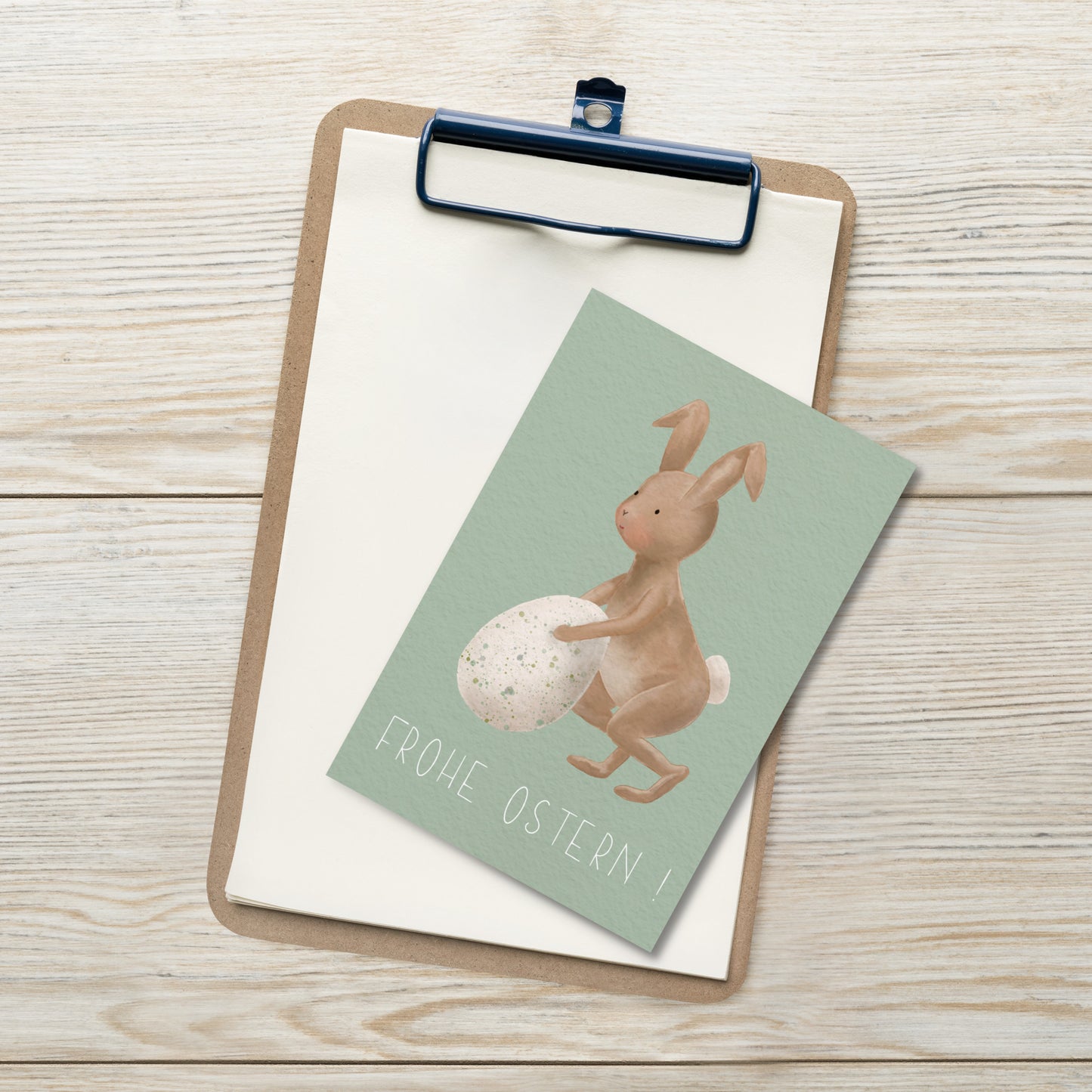 Postkarte "Hasengrüße zu Ostern“
