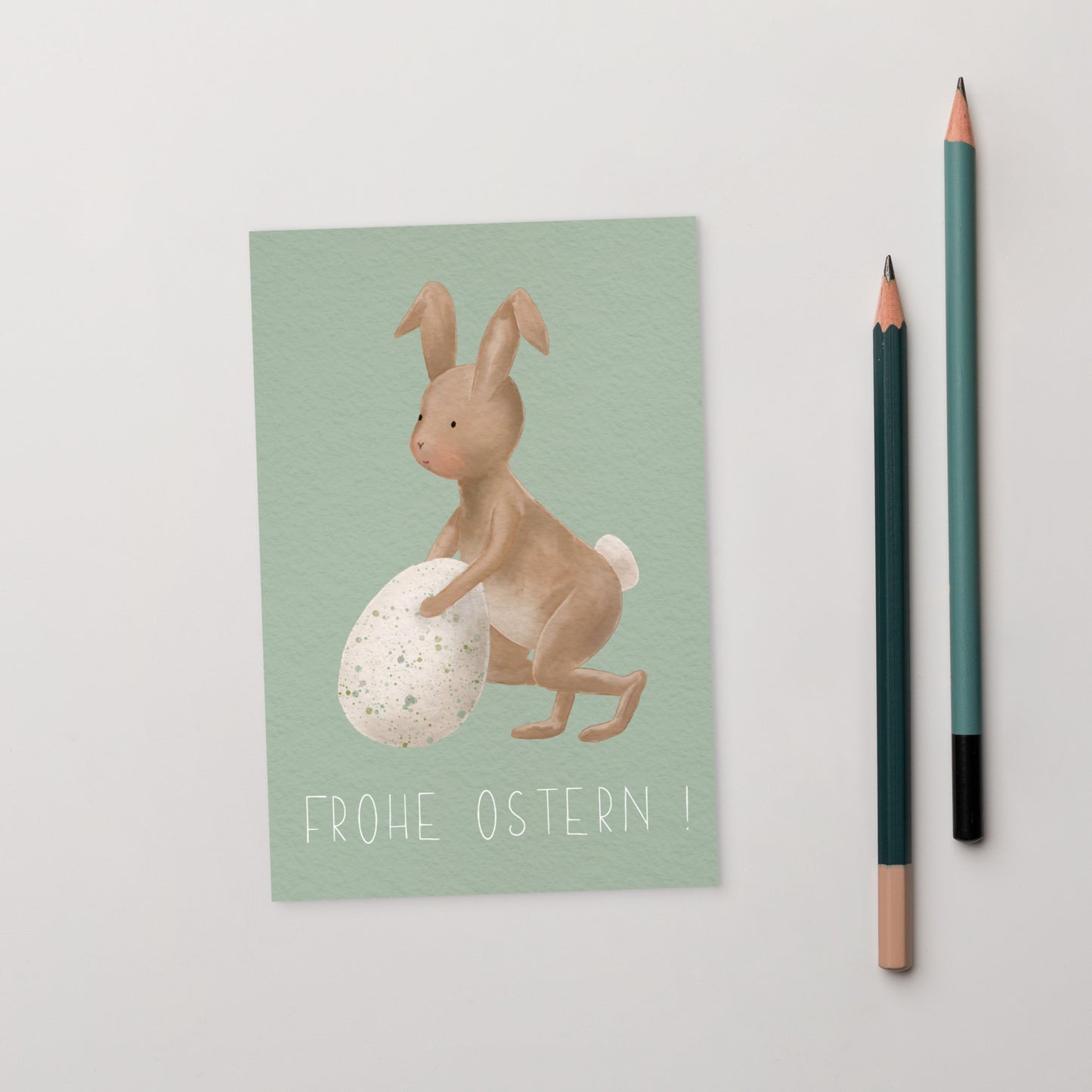 Postkarte "Hasengrüße zu Ostern“