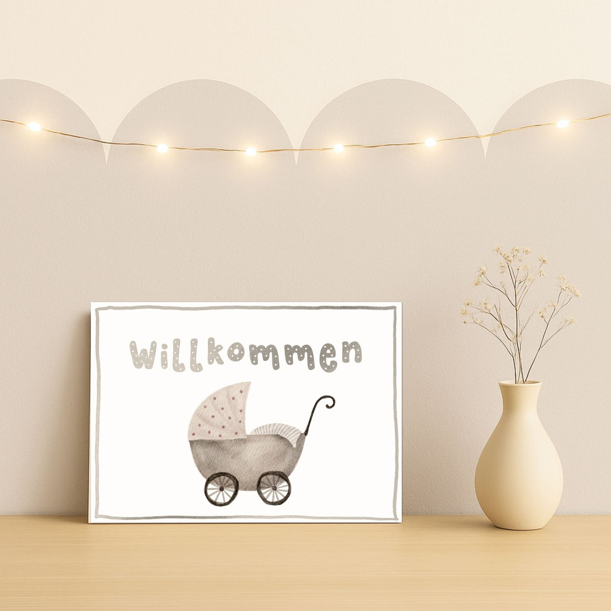 Willkommen Karten Set zur Geburt in A6 und A5