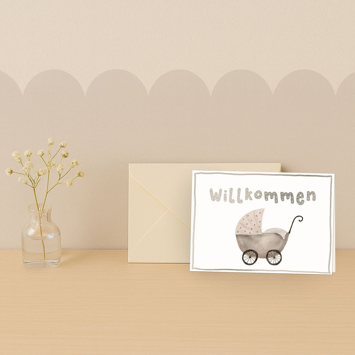 Willkommenskarte Baby als Geschenkbeigabe zur Geburt