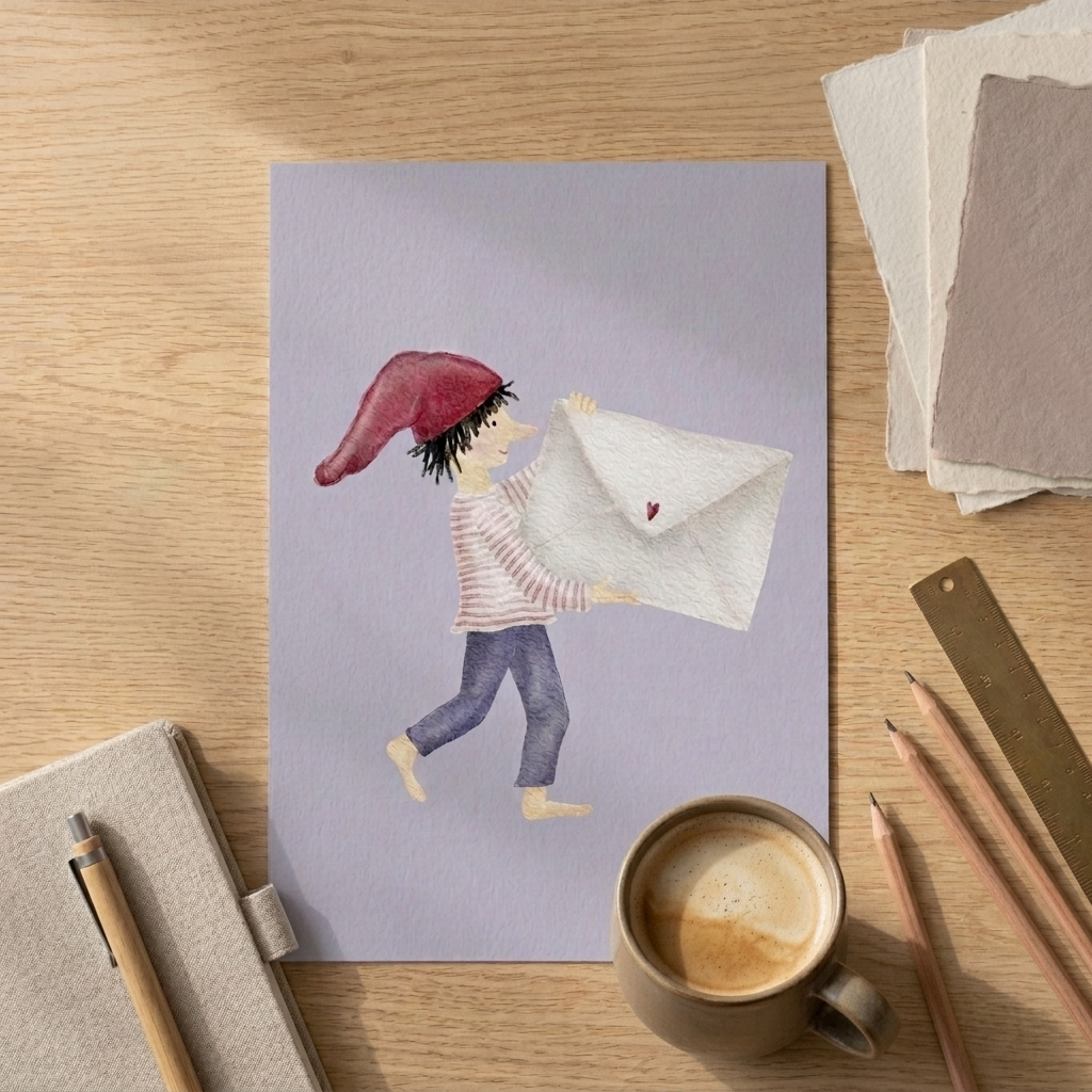 Zwergenpost Karte als kleine Geschenkbeigabe für liebe Worte